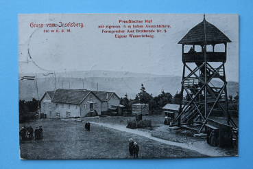 Ansichtskarte AK Gruß vom Inselberg Brotterode 1917 Preußischer Hof Gasthaus Turm Ortsansicht Architektur Thüringen